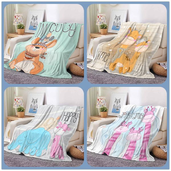 

children cartoon series 3d print blanket household rectangle single layer flannel air conditioning cloak blanket-84