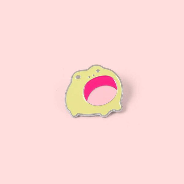 

cute animal big billed frog brooch frog quack metal badge baking paint version q fixed button pin waist, Gray
