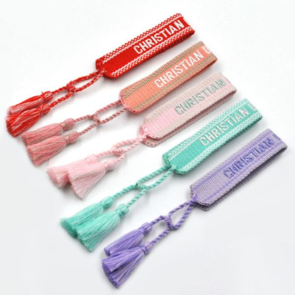 

fashion designers adjustable bracelet luxury woven friendship rope bangle brand women vintage braided men embroidery tassel bracelets jewelr, Golden;silver