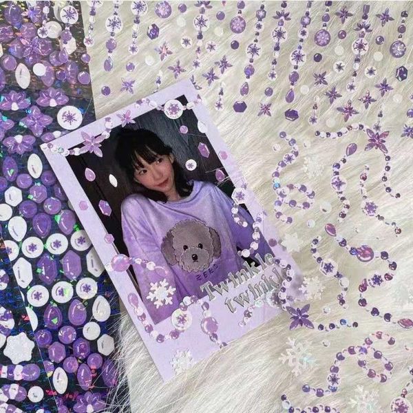 Confezione regalo Laser BlingBling Perline intrecciate Scrapbook Idolo Adesivi per carte Fai da te Happy Planner Diario Po Telefono cellulare Adesivo per computerRegalo RegaloRegalo