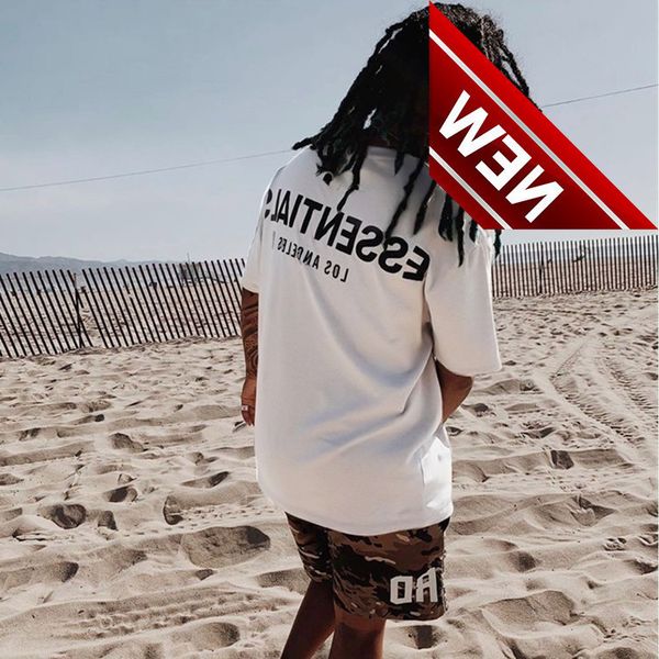 

fog essentials los angeles limited reflective t-shirt high street loose couple short sleeve oversize fashion brand, White;black