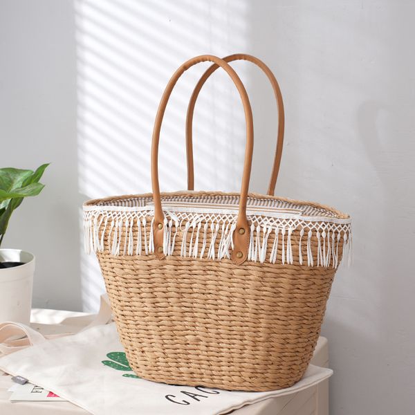 

new shell tassel straw wovenbag woven bag leisure vacation hollow beach bag