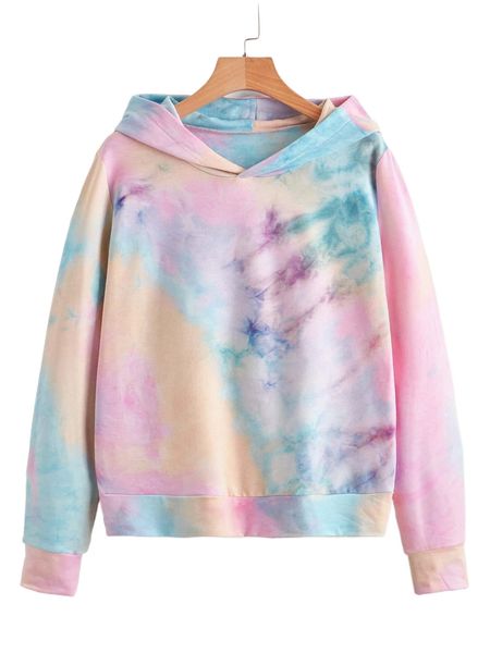 

tie dye print sweatshirt r1fg#, Black