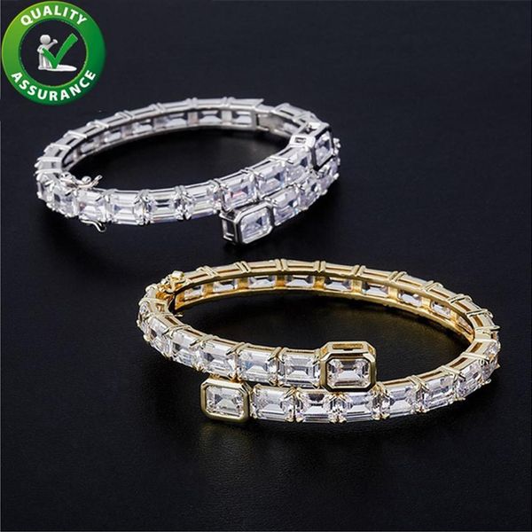 

hip hop jewelry cuff women mens bracelets iced out diamond bangles gold silver fashion bracelet luxury designer cubic zirconia jew256z, White