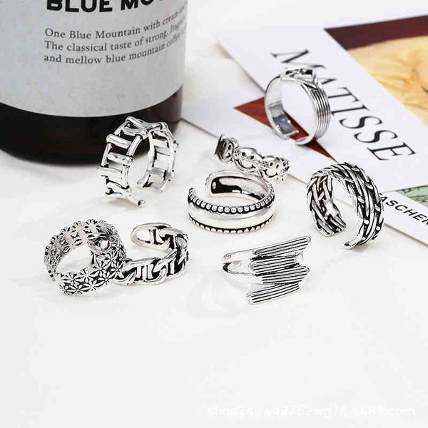 

rings ring female 925 sterling silver personality hip hop mouth simple index finger joint ring cold wind niche