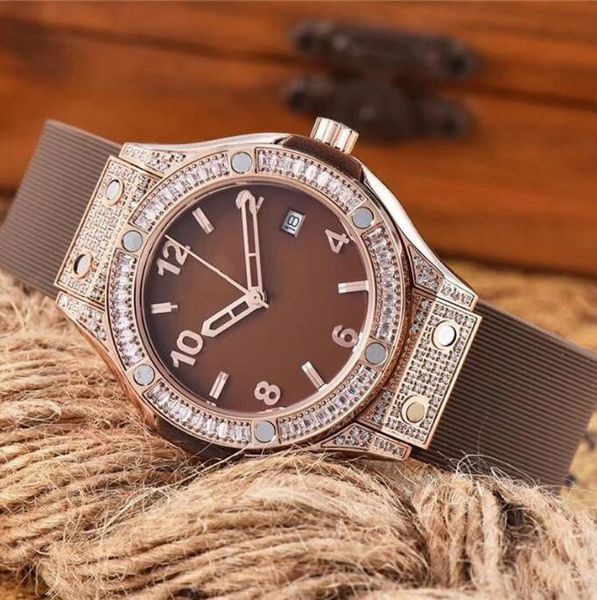 

u1 ladies luxury watch high-grade waterproof watch rubber watchband high-brand wholesale 33mm, Slivery;brown