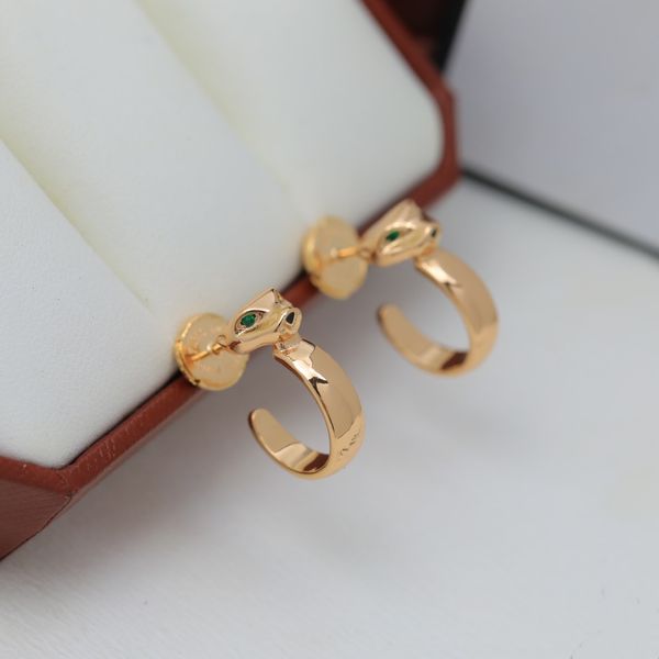 Gepard Hoop goldener Ohrring Diamant Huggie Ohrringe Damenschmuck Luxus Geschenk Schmuck Tanzparty Hervorragende Qualität