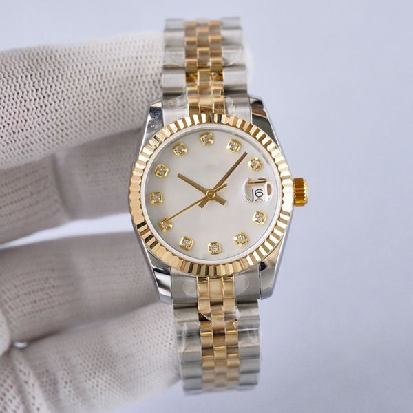 

couple casual watch automatic mechanical watches 28 31 36 41mm optional mens wristwatch fashion ladies wristwatches stainless steel strap pe, Slivery;golden