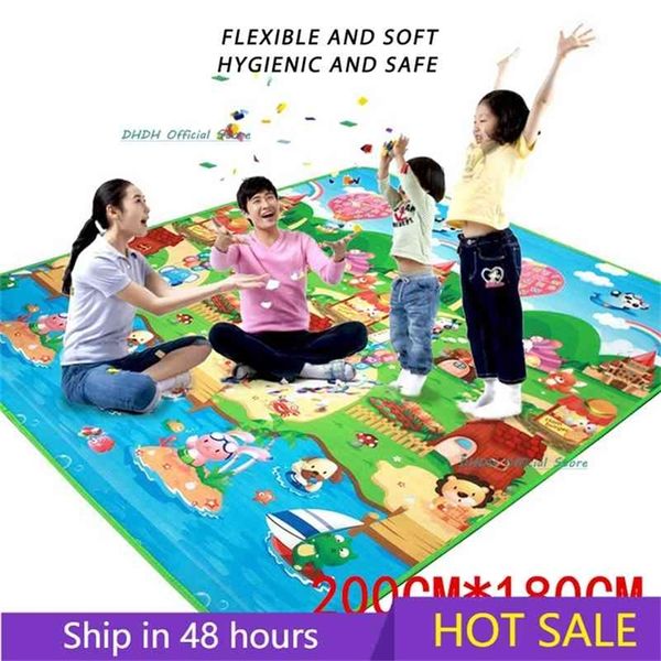 Babyspielmatte Kinder Entwicklungsmatte Eva Foam Gym Spiele Spielen Puzzles Doppeloberfläche Baby Teppiche Spielzeug Für Kinder Weichen Boden 210402