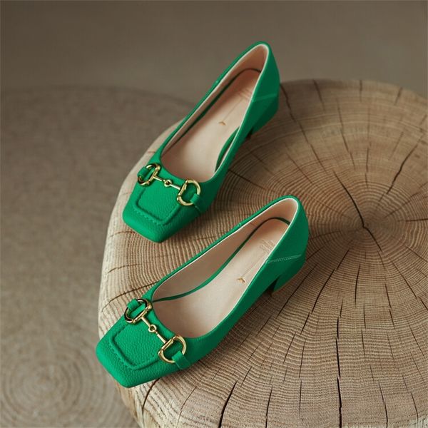 

slippers spring style casual shoes with thick metal heel 13y2-2023 wdk3, Black