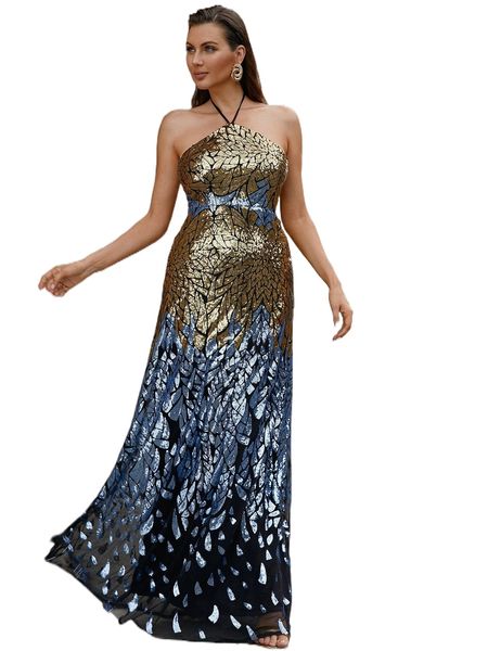 

missord tie backless sequin decor prom dress i4mb#, Black;gray