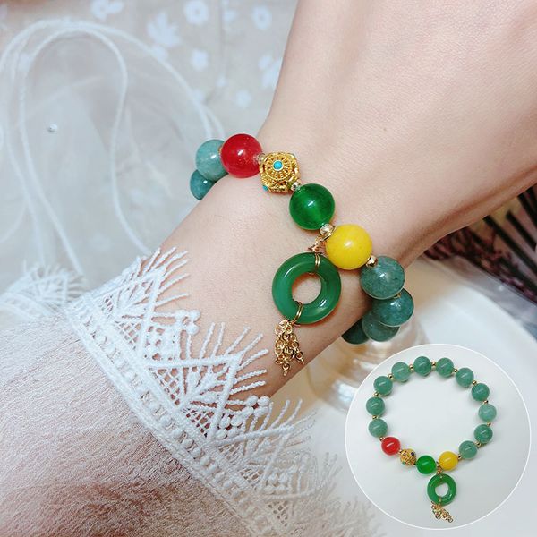 

designer brand bracelet jewelry jade gourd bead bracelets ladies classic fashion simple exquisite popular favorite lucky treatment jewelry w, Golden;silver