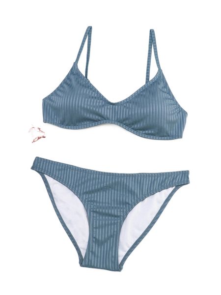 

plain rib bikini swimsuit a2ax#, White;black