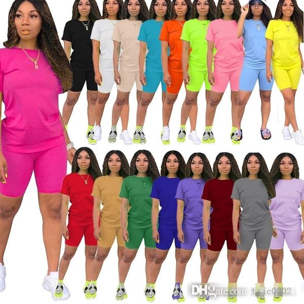 

summer plus size tracksuits womens t-shirt shorts cotton 2 piece sets sweatsuits desinger casual short sleeve shorts outfits, Gray
