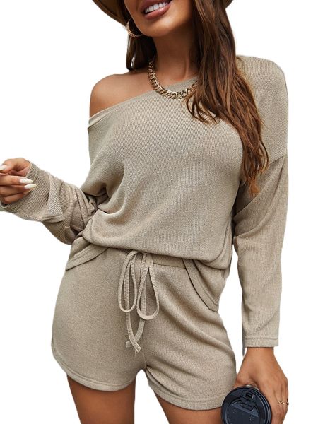 

solid drop shoulder tee o2um#, White