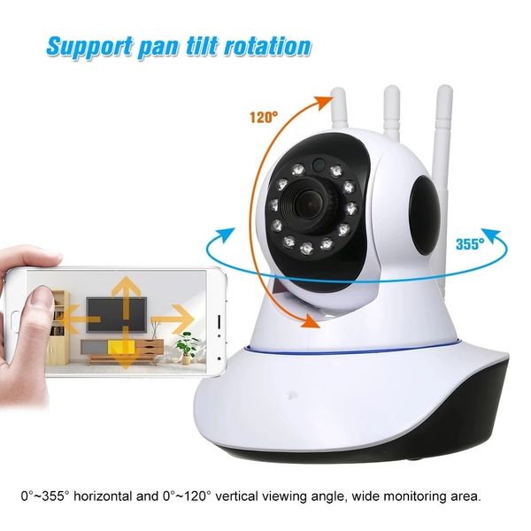 HD WiFi IP câmeras sem fio PTZ Câmera Câmera de segurança de segurança Smart Mobile Phone App App Corder de câmera de câmera noturna CCTV Monitor de bebê interno de bebê