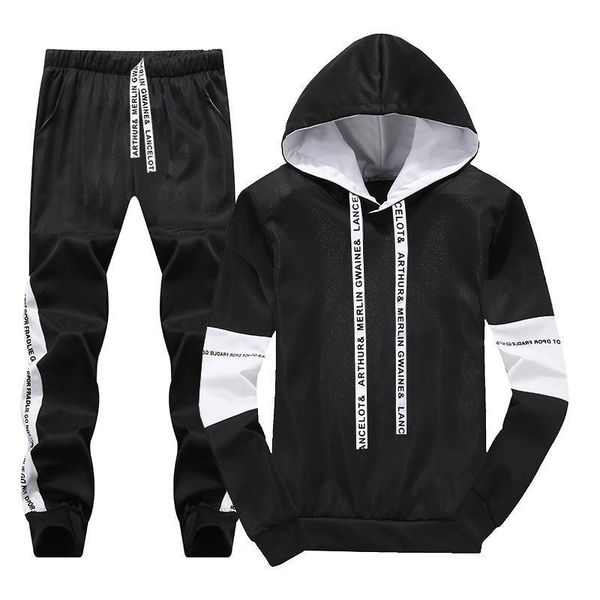 

brand clothing mens fashion tracksuit casual sportsuit men hoodies sweatshirts sportswear jogging fitness training male set 201204, Gray