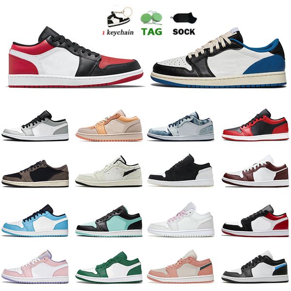 

wholesale classic og low fragment 1s men low jumpman basketball shoes 1 black toe bred unc smoke grey pine green shadow pollen ts flat sneak