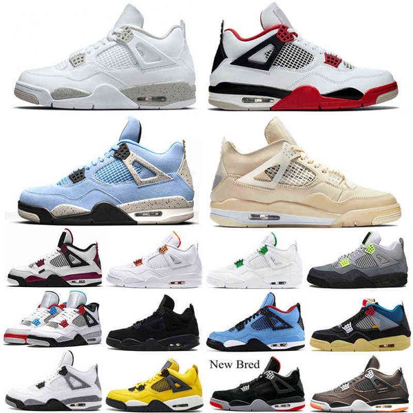 

jordens 4 mens 4s outdoor shoes for university blue bred fire red metallic motosports white oreo taupe haze cactus jack women sports trainer, Black