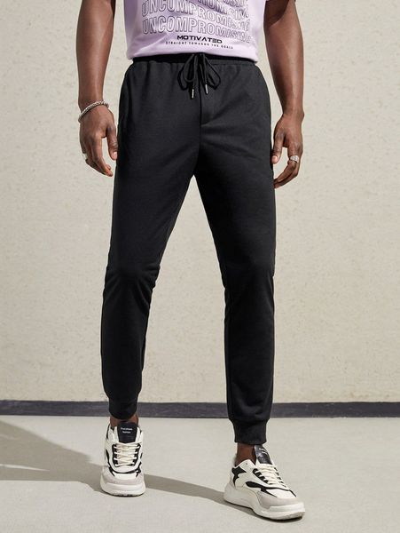 

men drawstring waist sweatpants r5be#, Black