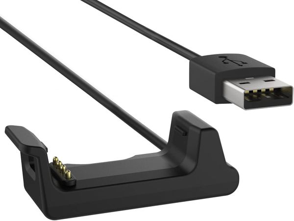 Сменный USB-кабель для синхронизации данных, зажим для зарядного кабеля для спортивных часов Garmin Vivoactive HR, черный