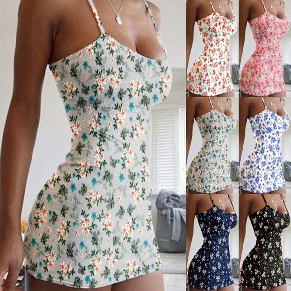 

casual dresses fashion women's short skirt summer style suspender printed dress sleeveless tight-fitting ladies mini, Black;gray