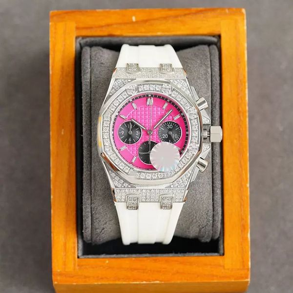 

u1 grade aaa high-end quality ladies watch 37mm quartz movement watches diamond bezel fashion women life waterproof wristwatches for men wri, Slivery;brown