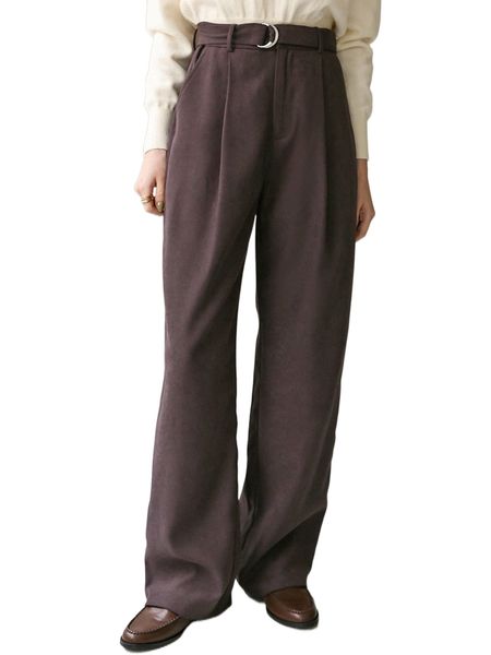 

dazy high waist slant pockets belted wide leg pants n3oy#, Black;white