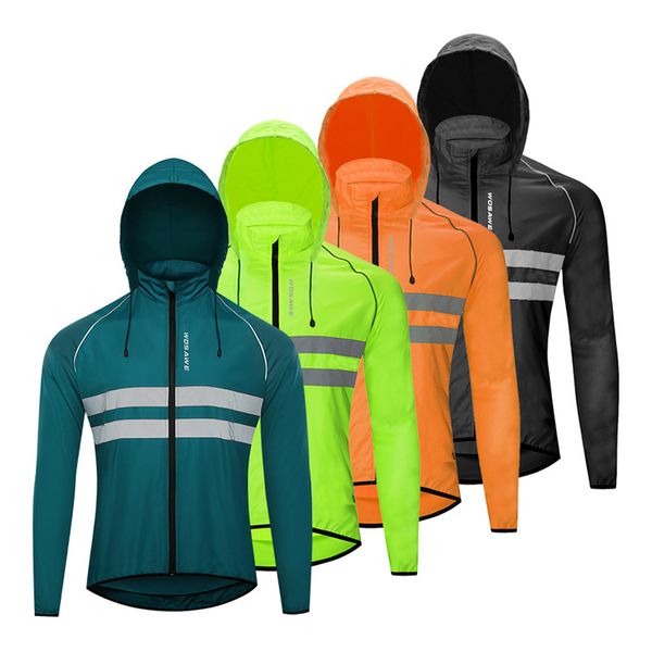 225 Giacche da ciclismo antivento Uomo con cappuccio Abbigliamento da ciclismo impermeabile Maglie a maniche lunghe da bici Gilet riflettente Giacca a vento