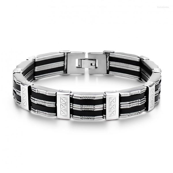 Link Trend Fashion Fashion Stainless Steel Bracelet Band Titanium for Men's Party Casual Jewelry Trum22