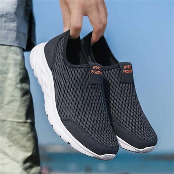

men running shoes lightweight breathable casual sneakers non slip outdoor mesh white big size zapatillas de deporte 220725, Black