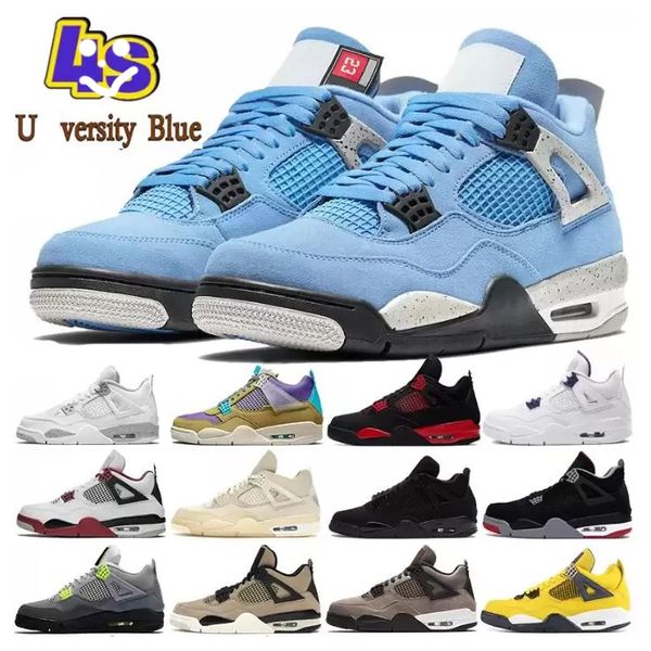 

2022 royal university blue mens basketball shoes 4 4s sail obsidian unc silver toe black cat bred pure money starfish fire red men sports wo