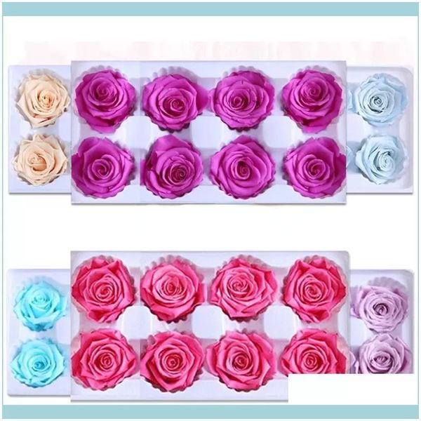 Wedding Decorative Wreaths Festive Party Supplies Home Garden1 de alta qualidade Flores preservadas Rosa imortal 4 cm de diâmetro do dia das mães do eterno