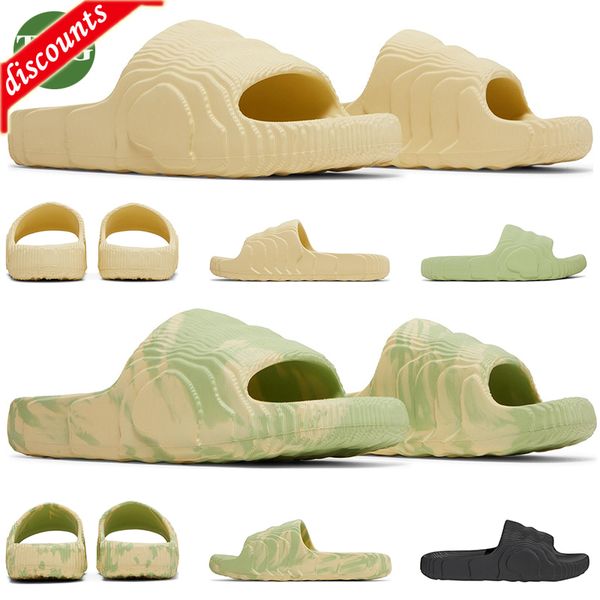 

adilette 22 slides designer sandals mens womens sliders slippers luxury shoes moon gray cream clay ochre black magic lime platform scuffs