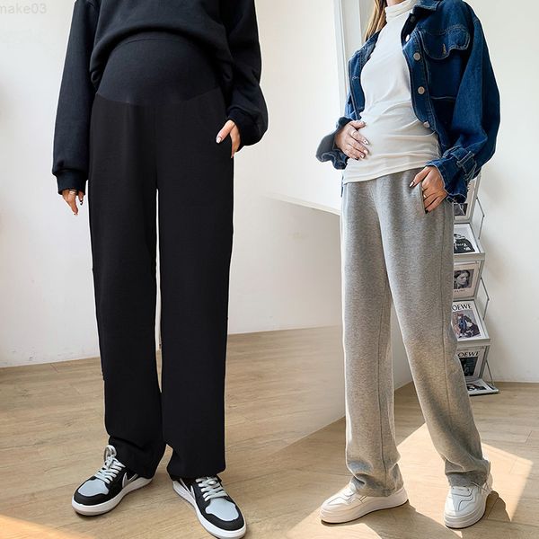 

sleep lounge & american style grey jogging pants pregnant j220823, White