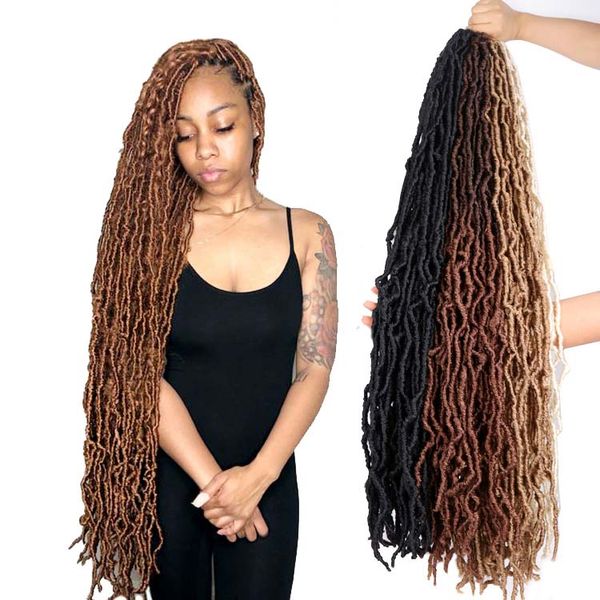 Nu Locs Crochet Hair 36 24 18 Zoll 21 Strähnen Faux Locks Extension Soft Goddess Braiding Dreadlocks Hair For Black Women