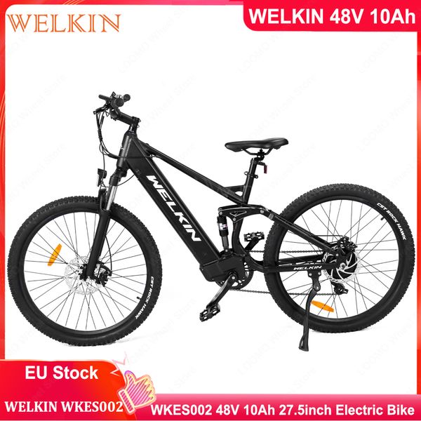 IVA GRÁTIS UE Estoque Welkin 36V 10.4ah Unicycle elétrico 350W Motor 27,5 polegadas pneus WKEM002 Montanha E-Bike Bike Adult Electric Bike