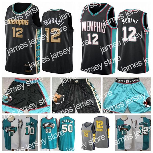 New Memphis's Grizzlies's Ja 12 Morant Basketball Jerseys Men Vintage Mike 10 Bibby Abdur-Rahim 50 Reeves Jersey Vancouver City Shorts Edition
