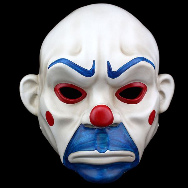 Высококачественная смола Joker Bank Mask Mask Clown Dark Knight Prop Masquerade Party Stust Masks в продаже 220720