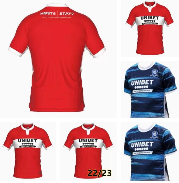 

22 23 middlesbrough mens soccer jerseys 2022 2023 tavernier payero sporar howson mcnair watmore bola home red football shirt short sleeve un, Black;gray