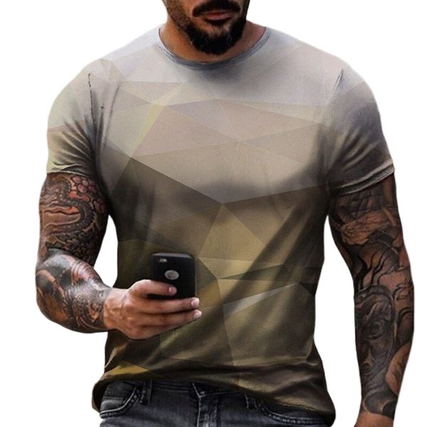 

men's tee t shirt shirt 3d print graphic geometric technology plus size crew neck casual daily short sleeve basic designer slim fit bi, White;black