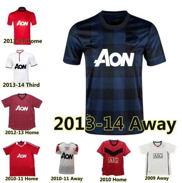 

2013 2014 man rooney retro soccer jerseys v.persie jones rafael mata giggs utd vintage 02 03 06 07 08 09 10 11 13 14 football shirts nani fe, Black;yellow
