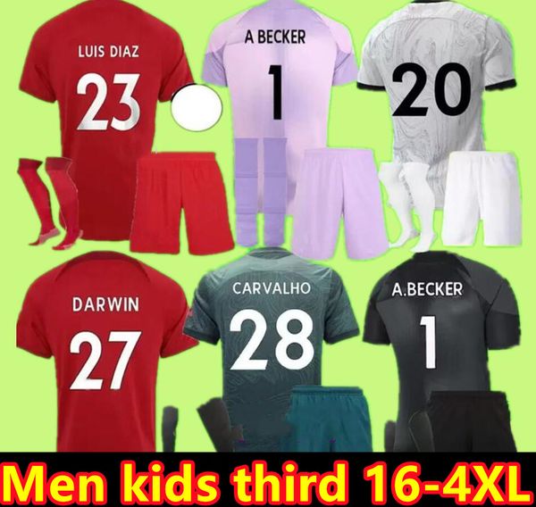 

men kids kit 21 22 liverp00l virgil soccer jerseys season 2022 2023 salah firmino thiago konate lvp diogo luis diaz mohamed mane keita jones, Black;yellow