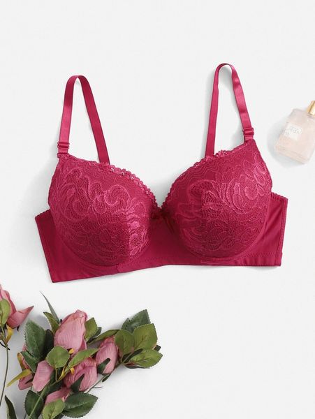 

plus lace push up underwire bra t7xq#, Black;white