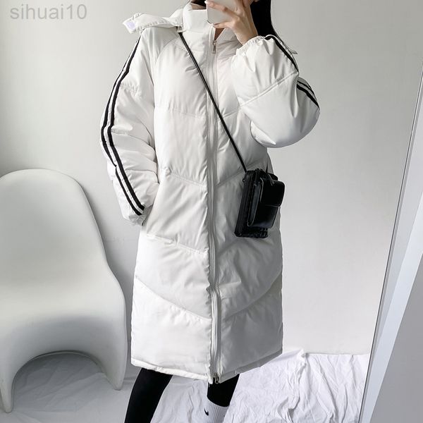 

new winter jacket women thick warm down cotton mid-length jacket parka coat women casual loose korean winter jacket women l220730, Black