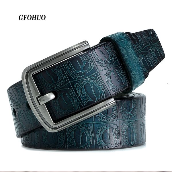 

product brand luxury design pin buckle genuine leather cowhide belt jeans belts for men business cowboy 220509, Black;brown