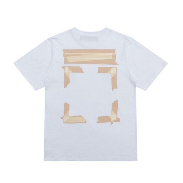 

designer classic fashion offs mens t shirts brand cotton luxury short sleeves tees back adhesive strip arrow t-shirts women black shirt eur, White;black