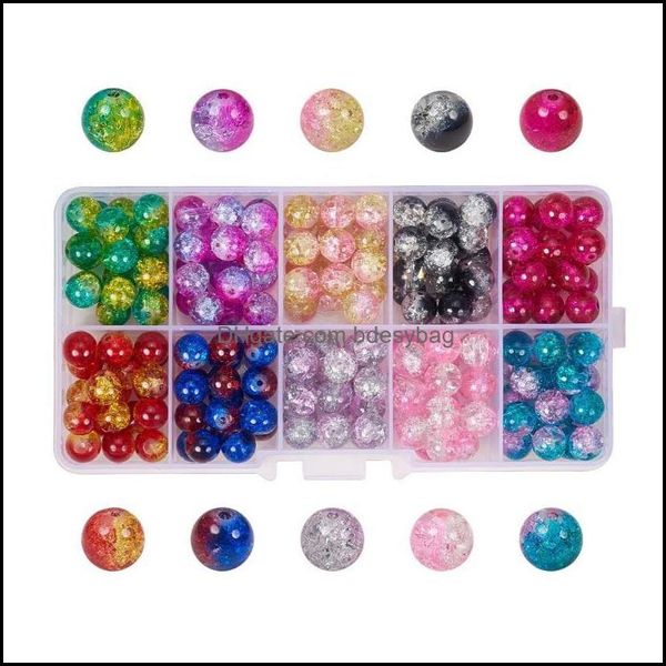 Altri Gioielli Perline Sfuse 4Mm-8Mm 10 Colori Scatola Vetro Burst Cracksted Blossom Bulloni Fai Da Te Accessori Perline Fatti A Mano Per Fare Drop Delivery