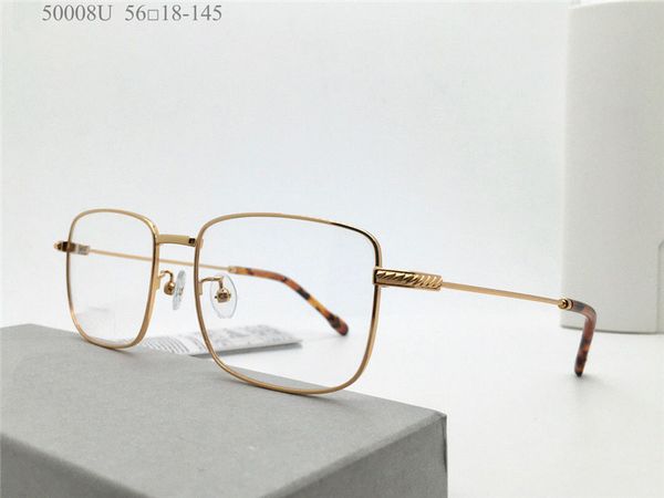 

new fashion design optical glasses 50008u square metal frame transparent lens simple and business style versatile popular eyewear, Black