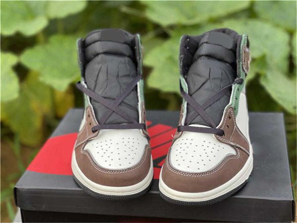 

2022 release 1 high og hand crafted basketball shoes men women black archaeo brown dark chocolate dh3097-001 sports sneakers size 36-47